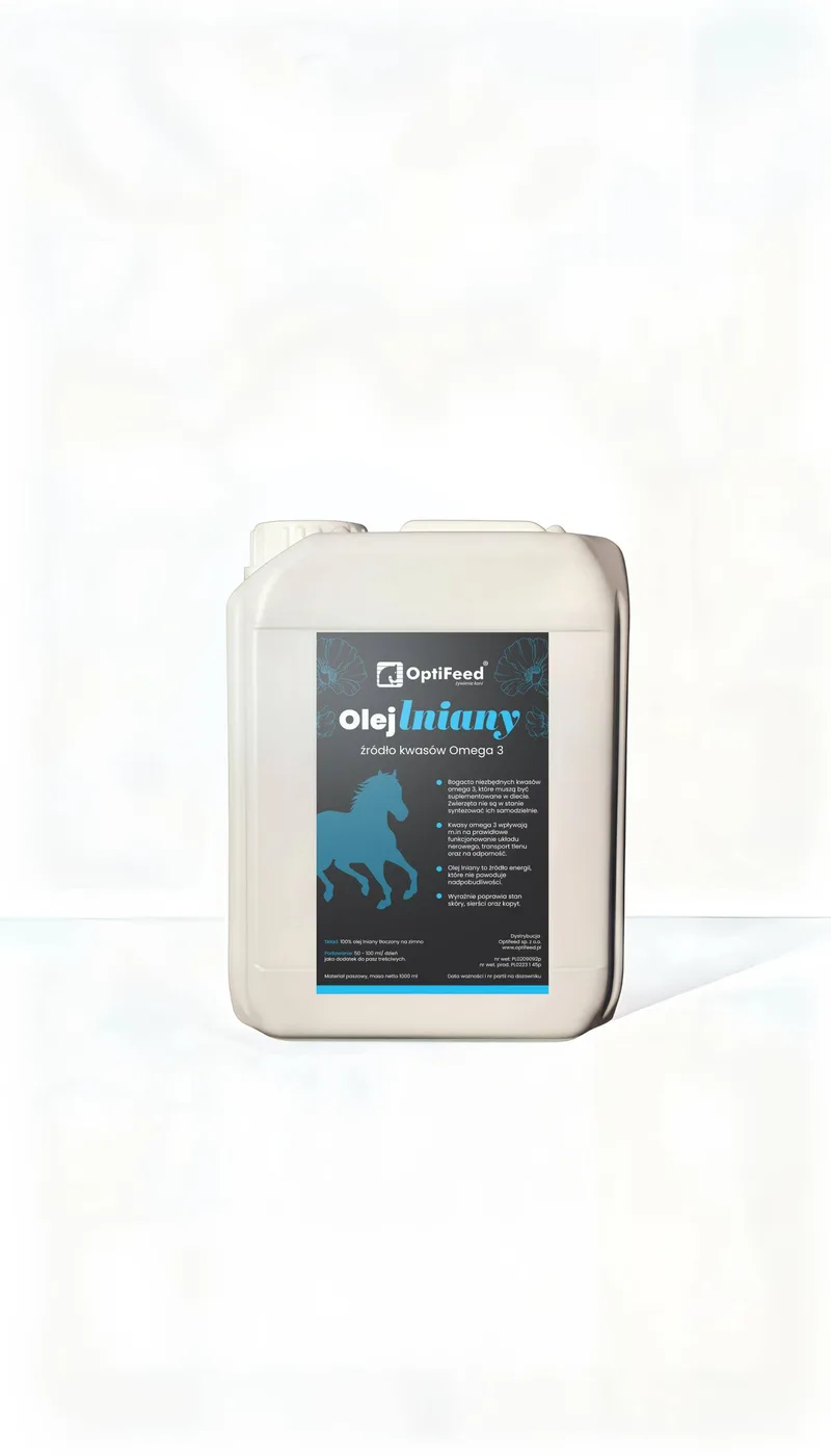 Omega 3 Olej Lniany dla koni 10 l